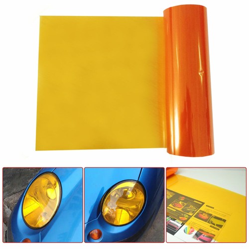 Amber Gloss PVC Film Tint 12"x12" Headlight Taillight Fog Wrap Cover Accessories - Picture 3 of 12