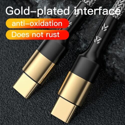 Type C to Type C Cable Fast Charge PD 60W Braided USB 1.2M 2M Samsung Android - Picture 3 of 13