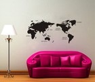 Large size World Map Wall Art Vinyl Decal Stickers Home Decor Removable Mural II