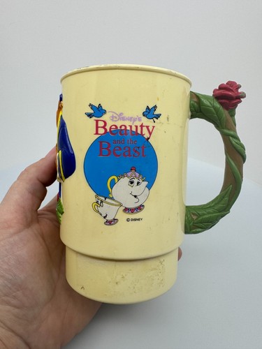 Vintage 1992 Disney World on Ice Beauty and the Beast Souvenir Cup Mug - Picture 1 of 6