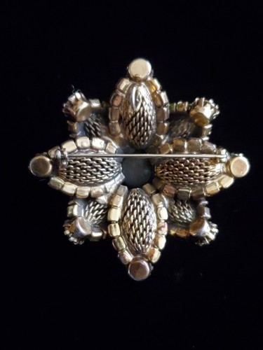 Vintage Liz Paiacios Goldfarben Modeschmuck Set Ohrringe Brosche Armband - Bild 8 von 21