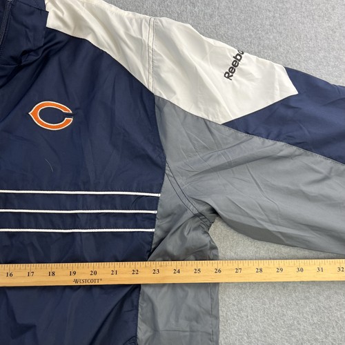 Chicago Bears Jacket Mens XL Blue Gray White NFL Football Reebok SI Windbreaker - Picture 2 of 13
