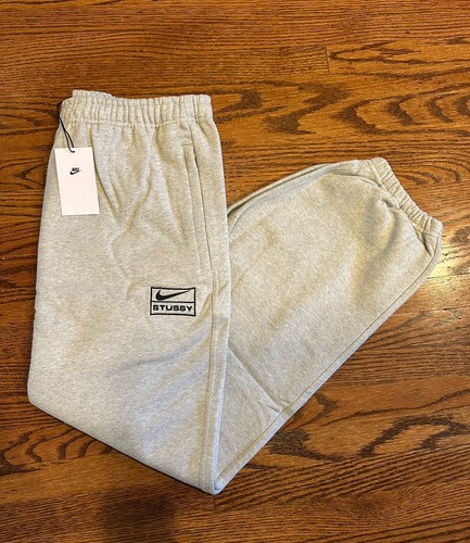 Nike x Stussy Fleece Cuffed Sweatpants Mens Size 2XL Grey Heather FN5231-050 NWT - Picture 2 of 6