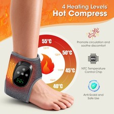 Electric Foot Ankle Massager 4 Modes Heating Vibration Hot Compress Pain Relief