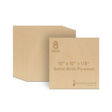 Baltic Birch Plywood, 3 mm 1/8 x 10 x 10 Inch, B/BB Grade Sheets Woodpeckers