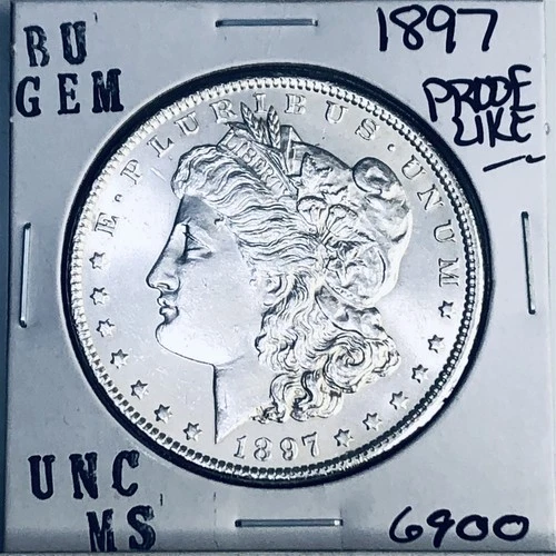 1897 BU GEM MORGAN SILVER DOLLAR UNC MS+++ U.S. MINT RARE COIN 6900