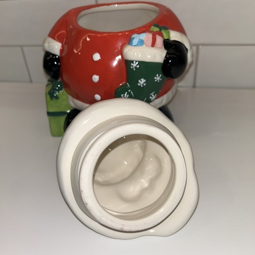 Santa Claus W/ Present Cookie Treat Jar Vtg Retro 9.5” Christmas Holiday Winter - Picture 5 of 14