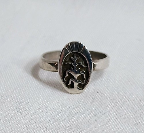 Indian Cornstalk Corn Stalk Ring w/ Jason Takala style cloud mark Size 5.5 Hopi - Foto 1 di 7