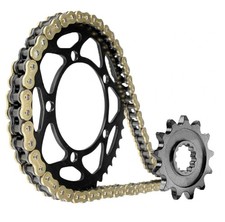 RKV125 Gold Chain & Sprockets Kit / Set Keeway RK V 125 C CBS 2023 - 2024