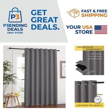 Extra Wide Blackout Curtain Panel - 84" Length, Thermal Insulation for Comfort