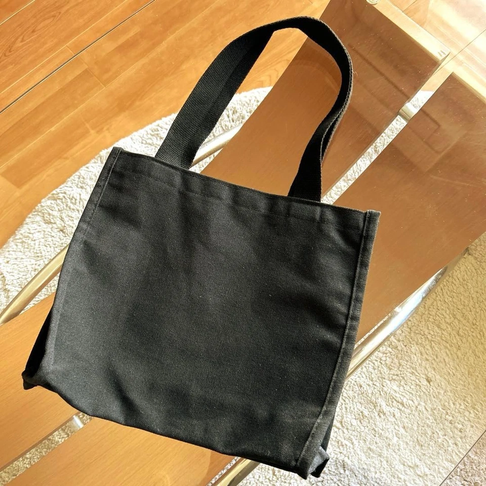 Auténtico bolso de mano de lona CHANEL negro blanco para mujer Francia 127923 Foto 3 de 4