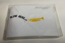 "Blow Here" Trumpet Trombone Coronet  Large Cotton Gents Handkerchief