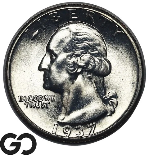 1937 Washington Quarter, Premium Quality, Frosty Gem BU++