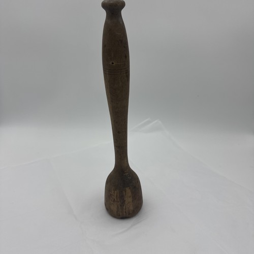 Antique Primitive Wooden Potato Masher Pestle Kitchen Utensil  Farmhouse 13.5”