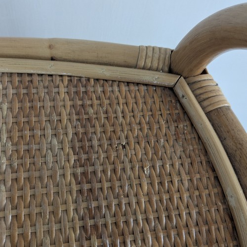Vintage Cane Bamboo Retro Side Table Magazine Rack Rattan Wicker Boho Chic - Picture 9 of 18