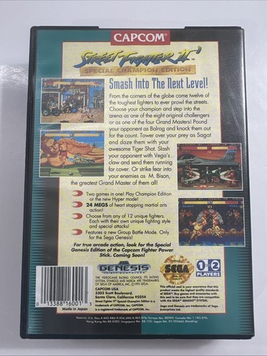 Street Fighter II: Special Champion Edition (Sega Genesis, 1993) Tested - Picture 2 of 6