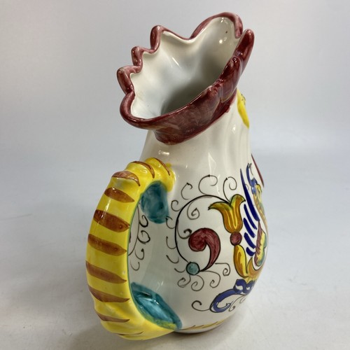 Vintage Williams Sonoma Rooster Pitcher Fratelli Mari Deruta Italy Dragon 8.5in - Picture 8 of 15