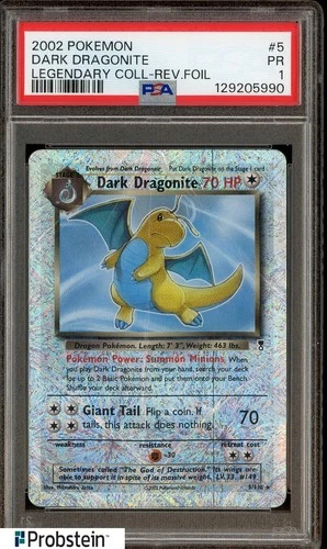 PSA 1 Pokemon 2002 Dark Dragonite Legendary Collection Reverse Foil