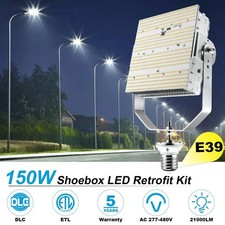 480V 150W LED Shoebox Replacement Kits Light 5000K Commercial Pole Lamp 21000LM