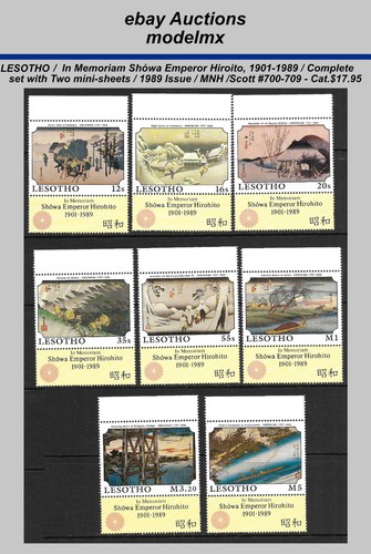 Lesotho, 1989, Sc.700-709, In Memoriam Shówa Emperor Hiroito, MNH, Kat. 17,95 $ - Bild 1 von 2