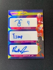 2023 Leaf Vivid Blue /7 Zay Flowers Trenton Simpson Jr #CT-5 Auto