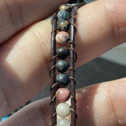 Juego de pulsera y collar Victoria Emerson envolvente / cuentas de piedra natural - Imagen 7 de 9