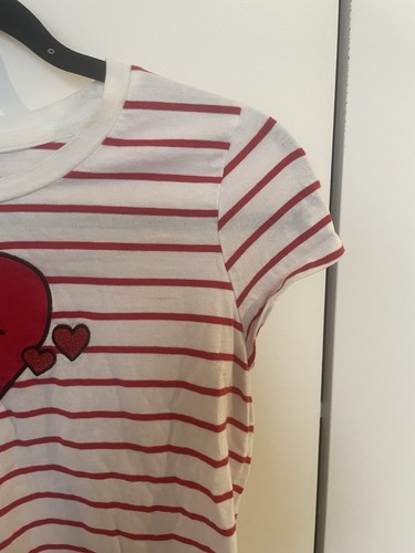 FRENCH CONNECTION T-Shirt Herzkuss rot gestreift 100 % Baumwolle GR. SML - Bild 6 von 13