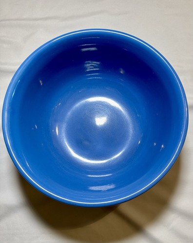 Vintage Oxfordware Blue Pottery 8 3/4" Mixing Serving Nesting Bowl - Picture 5 of 19