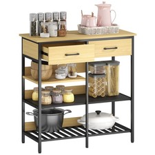 Produktbild - Sideboard, Kommode mit 2 Schubladen, 3 offenen Regalen Küchenschrank Refurbished