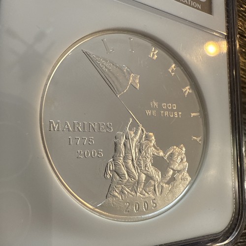 2005 P 90% Silver Marines S$1 PF 70 Ultra Cameo NGC Top Pop Low Mintage RARE - Picture 3 of 6