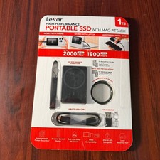New Sealed - Lexar 1TB Portable SSD with Mag Attach compatible with Type A and C