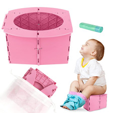 Travel Potty for Kids, Reusable Portable Folding Potty for Toddler, Foldable Toi