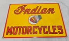 VINTAGE INDIAN MOTORCYCLES 12 x 8 1/4” PORCELAIN SIGN ANDE ROONEY