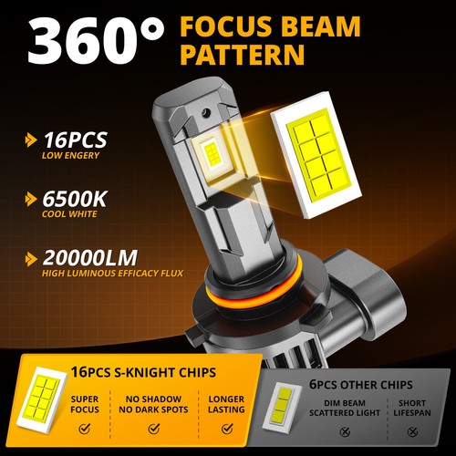 AUXBEAM LED Headlight Bulbs Kit High Low Beam for 2015-2019 Chevy Suburban Tahoe - Picture 5 of 15