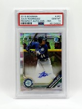 Julio Rodriguez 2019 Bowman Chrome 1st Refractor /499 Auto PSA 10 🔥