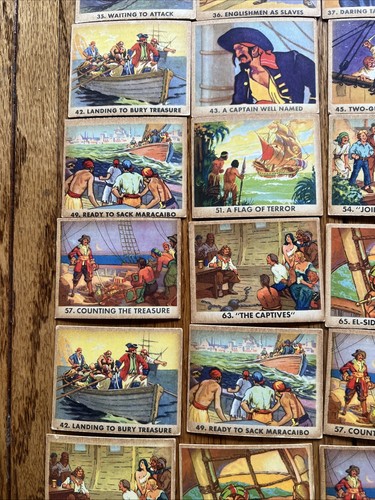 Rare 1930's Pirate's Picture Bubble Gum Trading Cards Set of 45 Cards - Picture 7 of 24