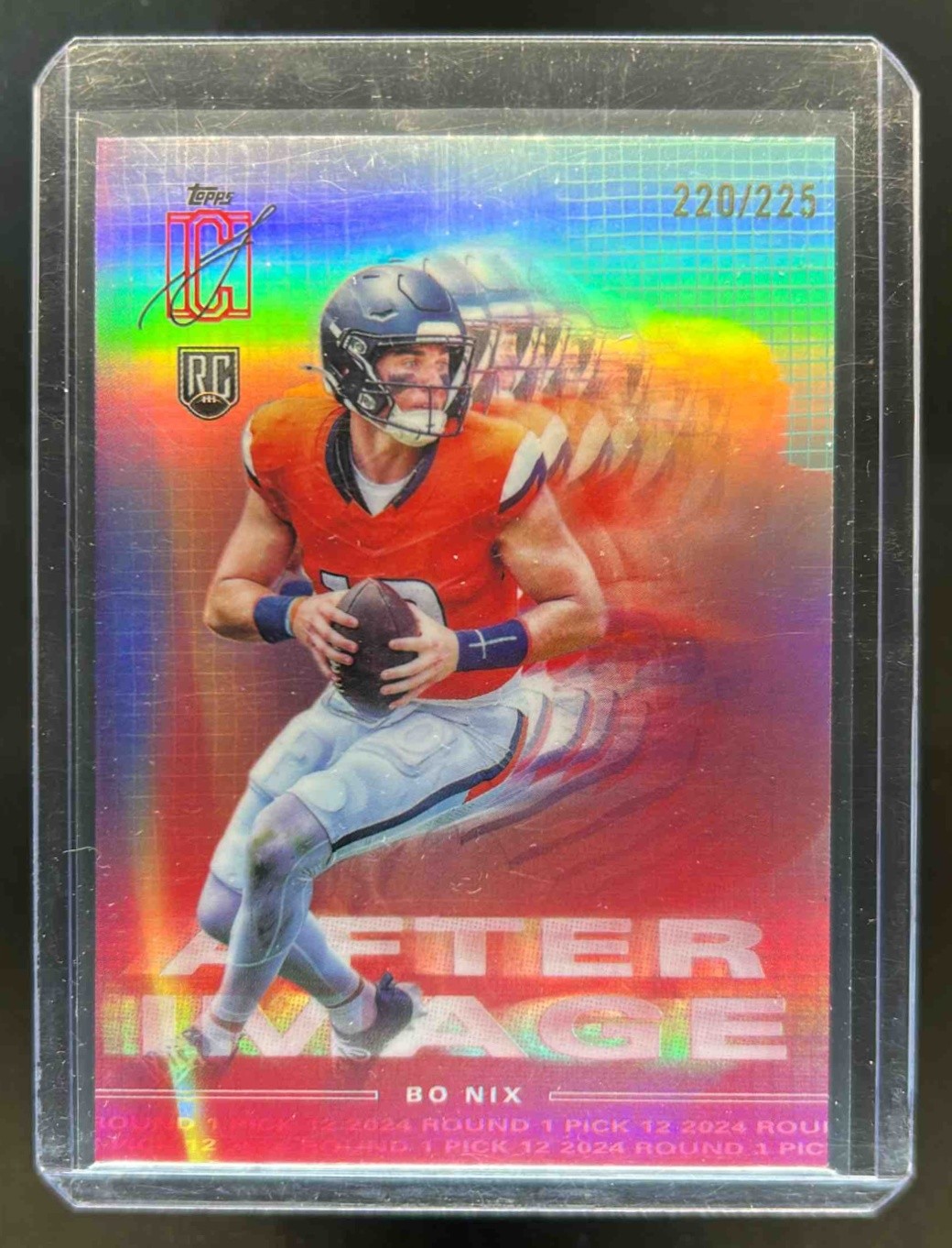 2024 Topps Signature Class Bo Nix After Image RC Teal Rookie #220/225 Broncos