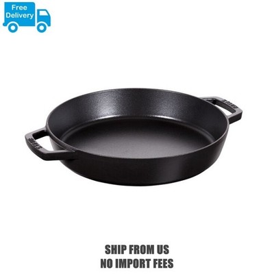 Staub Cast Iron13-inch, Double Handle Fry Pan, black matte