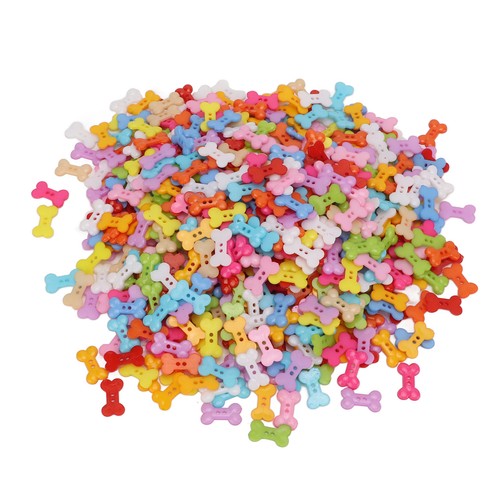 1000Pcs Dog Bone Buttons Bright Colors DIY Craft Buttons For Sewing RFKI - Picture 20 of 22