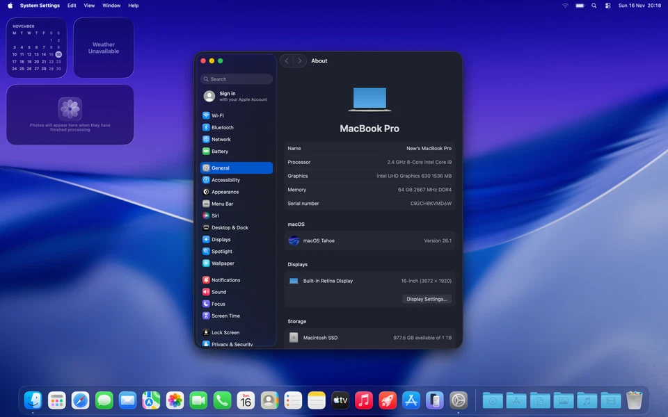 Apple MacBook Pro 16 2019 2.4GHz 8 Core i9 A2141 64GB 1TB SSD -TAHOE -Immaculate - Image 4 of 4