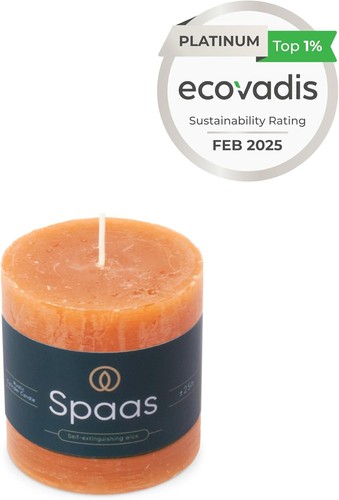 Spaas Rustic Pillar Candle 70/70 mm 25h, Orange - Picture 3 of 3