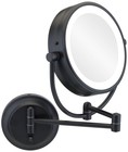 Neo Matte Black LED Lighted Round Makeup Wall Mirror