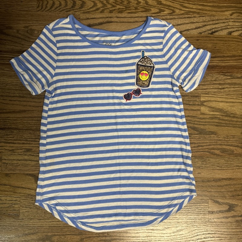 Girls Justice Striped Shirt Sequins 14