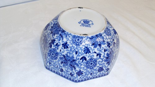 Antiguo cuenco Ashworth Bros Hanley Blue Chintz Ironstone Reg 659401 - Imagen 7 de 8