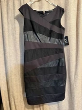 Black Dress Jax - Leather And Suede Mix Size 16