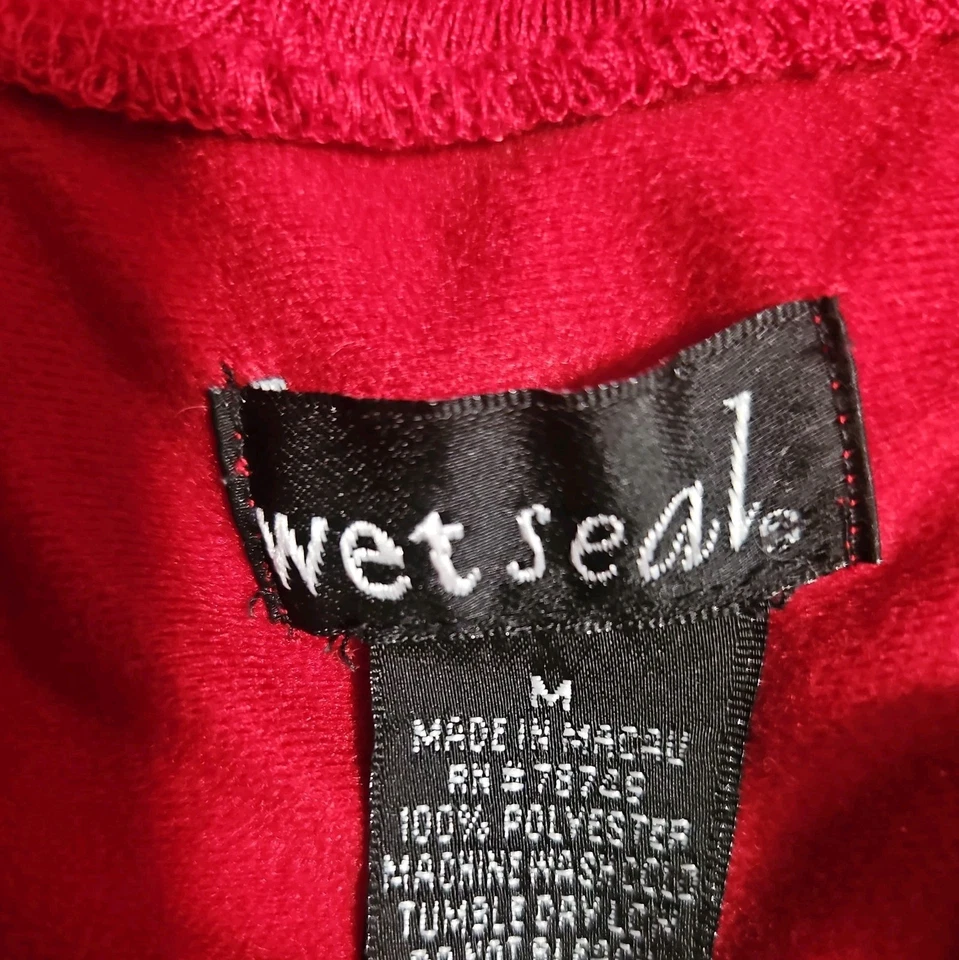 Wet Seal Y2K Nylon 'Suiza' Cremallera Deportes Jogger Chaqueta Rojo Emo Talla M Foto 2 de 4