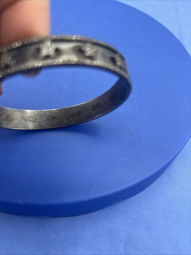 Vintage Himmelsstern Strass Armreif Armband Gunmetal schwarz Ton aufklappbar funkelnd - Bild 11 von 14