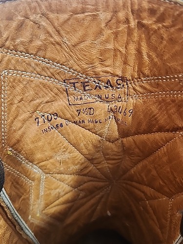 TEXAS BOOT COMPANY Vintage Cowboystiefel Gr. 7,5D schwarz Leder 43469 - Bild 14 von 15