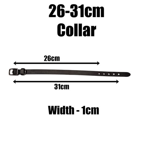 Dog Collar Leather Black Ancol Heritage 20-26cm or 26-31cm - Picture 9 of 9