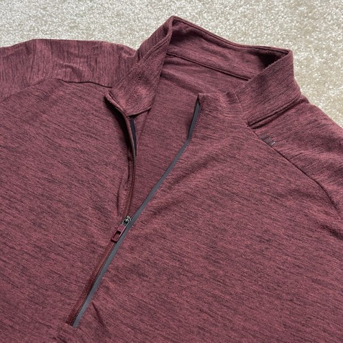 Lululemon Surge Warm 1/2 Zip Performance Pullover Sweater Men's XL Heathered RED - Picture 9 of 13
